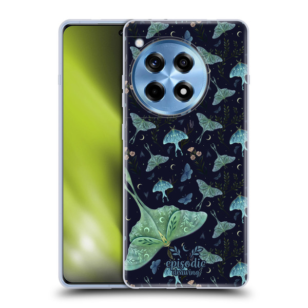 Episodic Drawing Moth Patterns Green Soft Gel Case for OPPO OnePlus Ace 3 5G