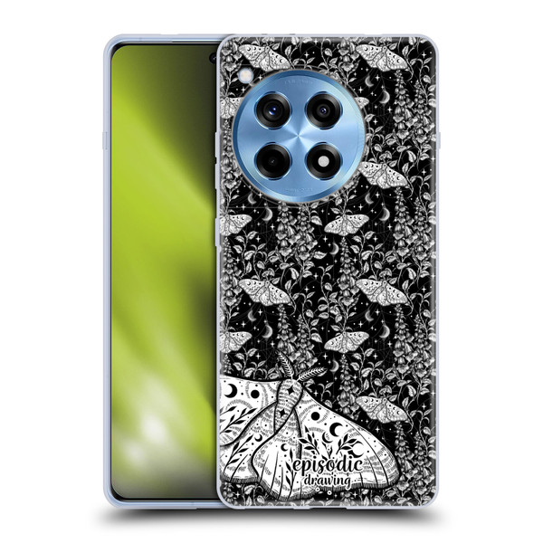 Episodic Drawing Moth Patterns White Soft Gel Case for OPPO OnePlus Ace 3 5G