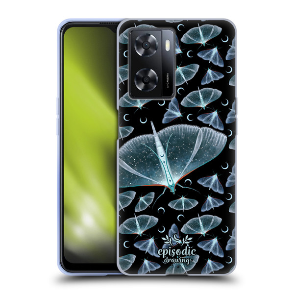 Episodic Drawing Moth Patterns Translucent Soft Gel Case for OPPO A57s