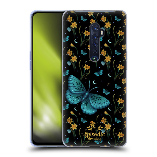 Episodic Drawing Moth Patterns Daffodil Flowers Soft Gel Case for OPPO Reno 2
