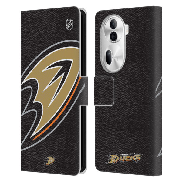 NHL Anaheim Ducks Oversized Leather Book Wallet Case Cover For OPPO Reno11 NHL Anaheim Ducks Oversized Leather Book Wallet Case Cover For OPPO Reno11