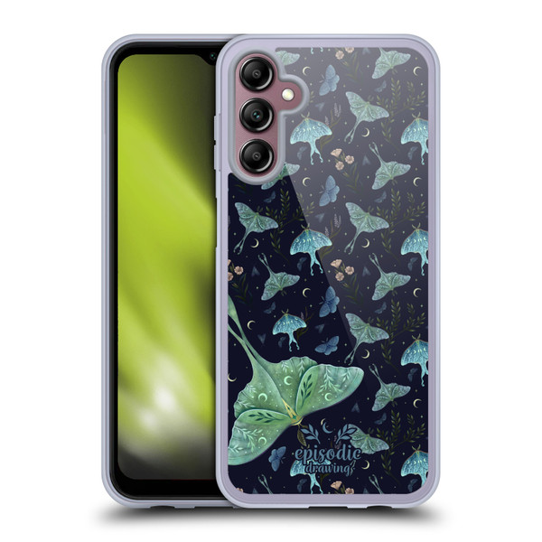 Episodic Drawing Moth Patterns Green Soft Gel Case for Samsung Galaxy A14 5G