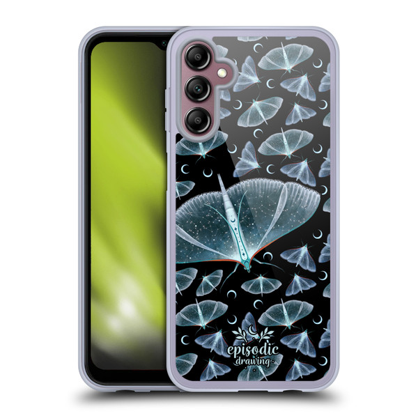 Episodic Drawing Moth Patterns Translucent Soft Gel Case for Samsung Galaxy A14 5G