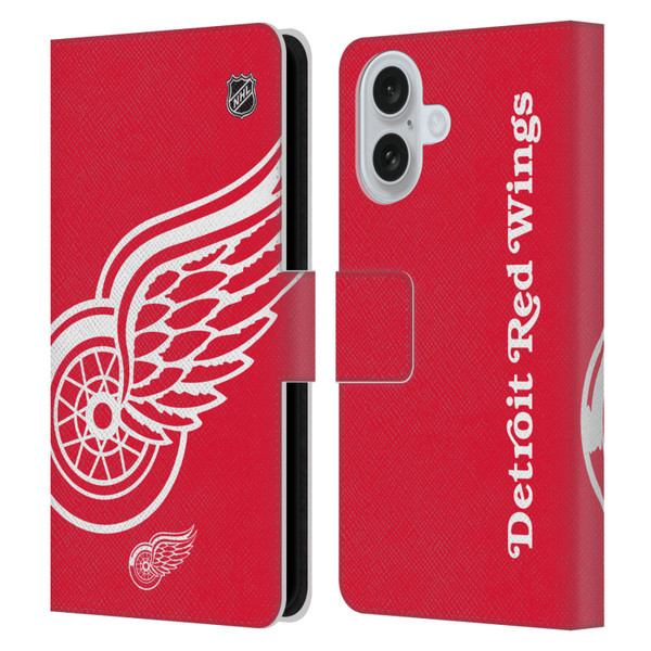 NHL Detroit Red Wings Oversized Leather Book Wallet Case Cover For Apple iPhone 16
