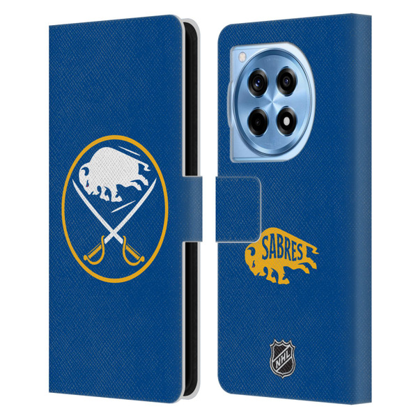 NHL Buffalo Sabres Plain Leather Book Wallet Case Cover For OnePlus 12R