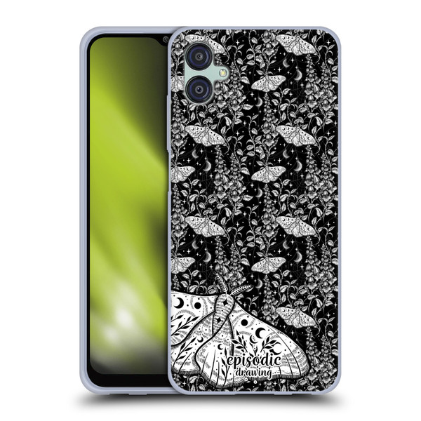 Episodic Drawing Moth Patterns White Soft Gel Case for Samsung Galaxy M04 5G / A04e