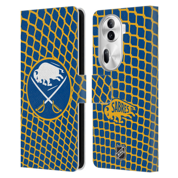 NHL Buffalo Sabres Net Pattern Leather Book Wallet Case Cover For OPPO Reno11