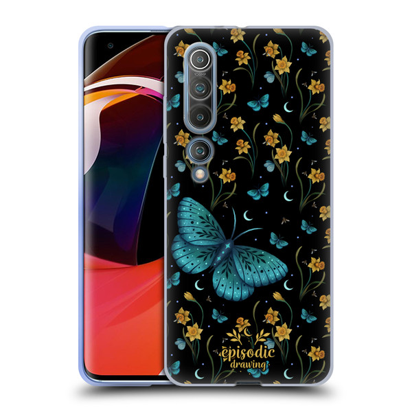 Episodic Drawing Moth Patterns Daffodil Flowers Soft Gel Case for Xiaomi Mi 10 5G / Mi 10 Pro 5G