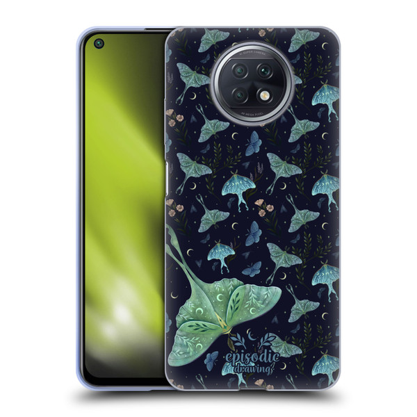 Episodic Drawing Moth Patterns Green Soft Gel Case for Xiaomi Redmi Note 9T 5G