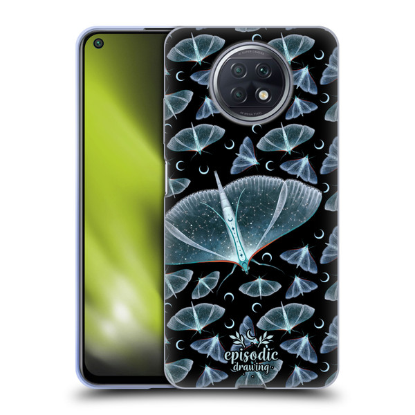 Episodic Drawing Moth Patterns Translucent Soft Gel Case for Xiaomi Redmi Note 9T 5G