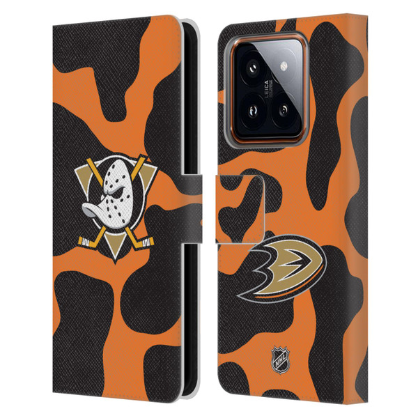 NHL Anaheim Ducks Cow Pattern Leather Book Wallet Case Cover For Xiaomi 14