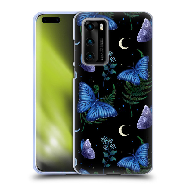 Episodic Drawing Pattern Blue Morpho Butterfly Soft Gel Case for Huawei P40 5G
