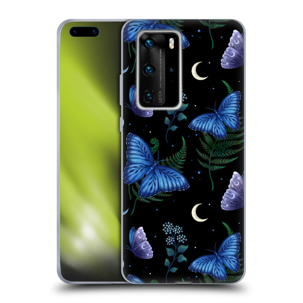 Episodic Drawing Pattern Blue Morpho Butterfly Soft Gel Case for Huawei P40 Pro / P40 Pro Plus 5G