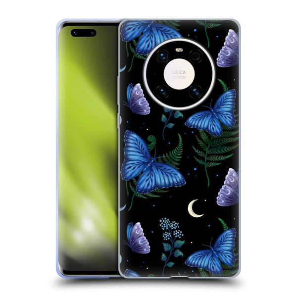 Episodic Drawing Pattern Blue Morpho Butterfly Soft Gel Case for Huawei Mate 40 Pro 5G