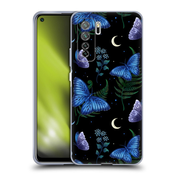 Episodic Drawing Pattern Blue Morpho Butterfly Soft Gel Case for Huawei Nova 7 SE/P40 Lite 5G