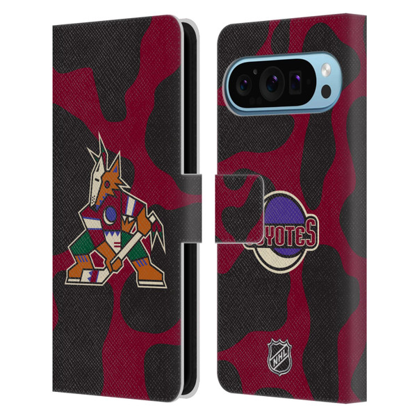 NHL Arizona Coyotes Cow Pattern Leather Book Wallet Case Cover For Google Pixel 9 / Pixel 9 Pro