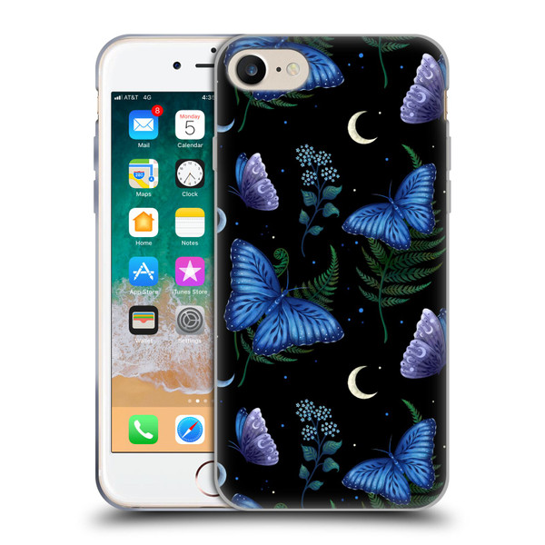 Episodic Drawing Pattern Blue Morpho Butterfly Soft Gel Case for Apple iPhone 7 / 8 / SE 2020 & 2022