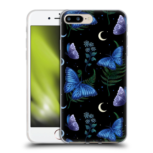 Episodic Drawing Pattern Blue Morpho Butterfly Soft Gel Case for Apple iPhone 7 Plus / iPhone 8 Plus