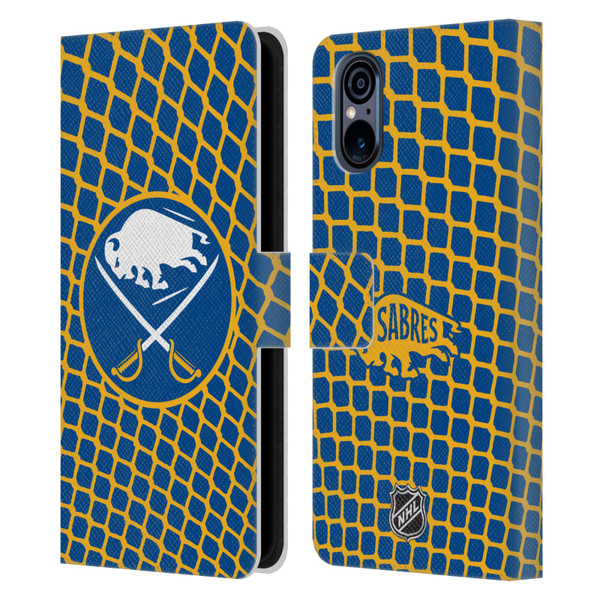 NHL Buffalo Sabres Net Pattern Leather Book Wallet Case Cover For Sony Xperia 5 V 5G