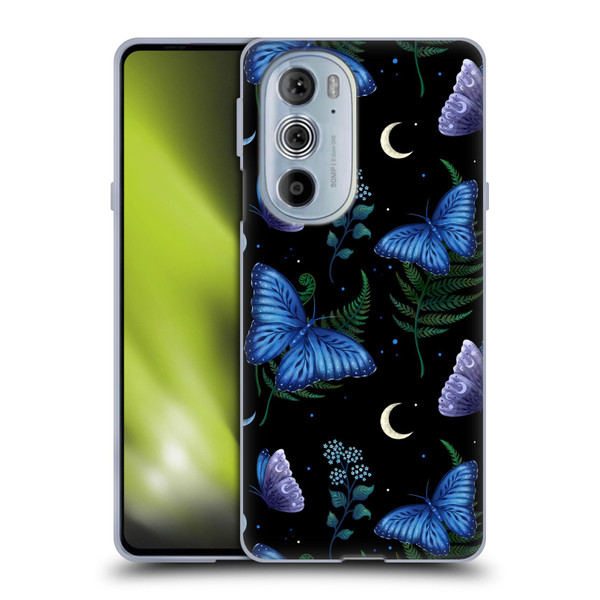 Episodic Drawing Pattern Blue Morpho Butterfly Soft Gel Case for Motorola Edge X30