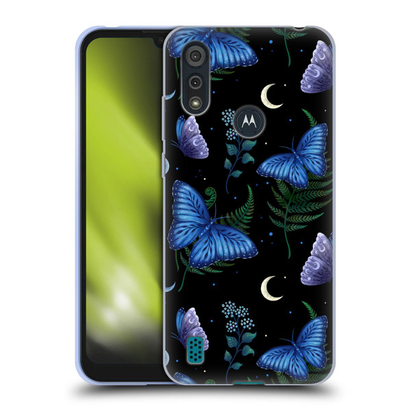 Episodic Drawing Pattern Blue Morpho Butterfly Soft Gel Case for Motorola Moto E6s (2020)