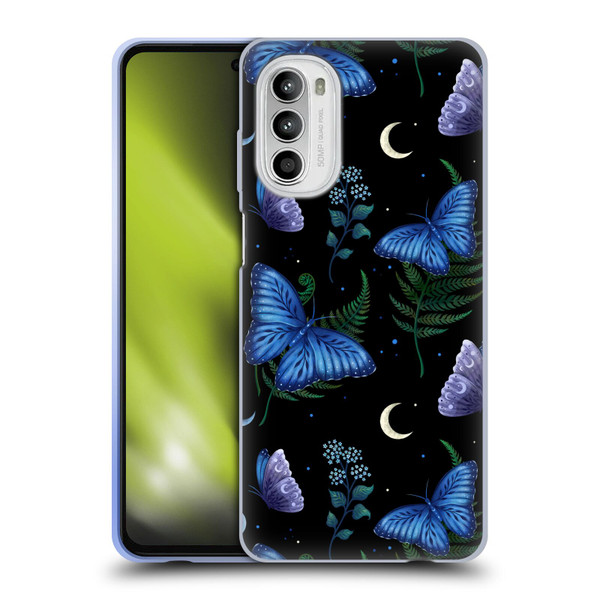 Episodic Drawing Pattern Blue Morpho Butterfly Soft Gel Case for Motorola Moto G52