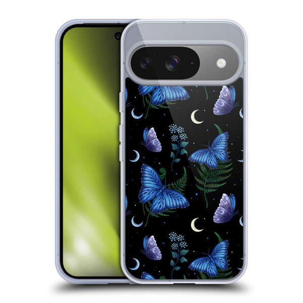 Episodic Drawing Pattern Blue Morpho Butterfly Soft Gel Case for Google Pixel 9 / Pixel 9 Pro