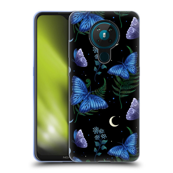 Episodic Drawing Pattern Blue Morpho Butterfly Soft Gel Case for Nokia 5.3