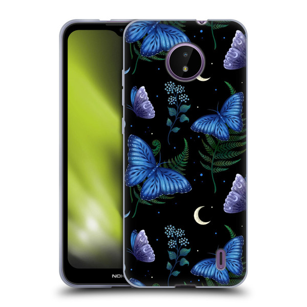 Episodic Drawing Pattern Blue Morpho Butterfly Soft Gel Case for Nokia C10 / C20