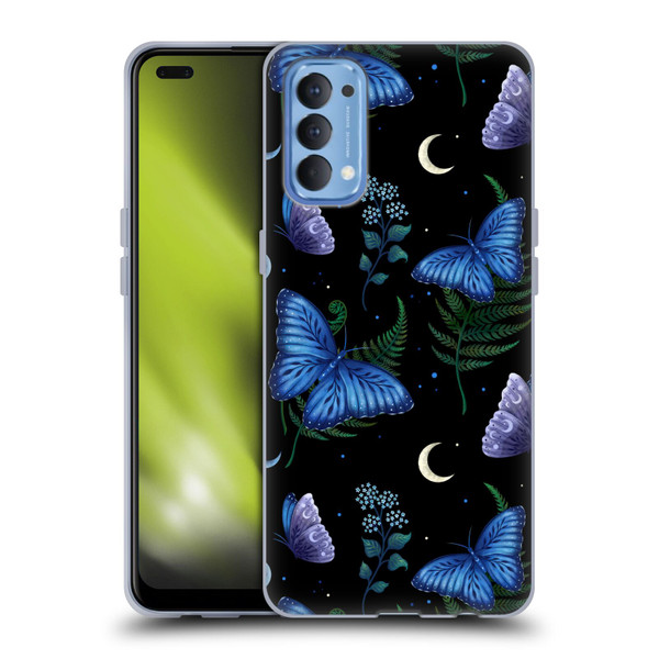 Episodic Drawing Pattern Blue Morpho Butterfly Soft Gel Case for OPPO Reno 4 5G