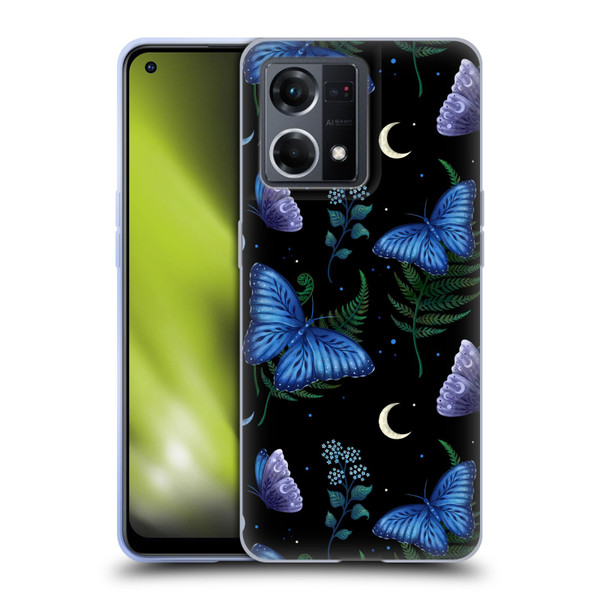 Episodic Drawing Pattern Blue Morpho Butterfly Soft Gel Case for OPPO Reno8 4G