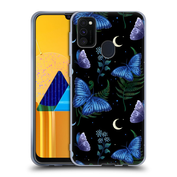 Episodic Drawing Pattern Blue Morpho Butterfly Soft Gel Case for Samsung Galaxy M30s (2019)/M21 (2020)