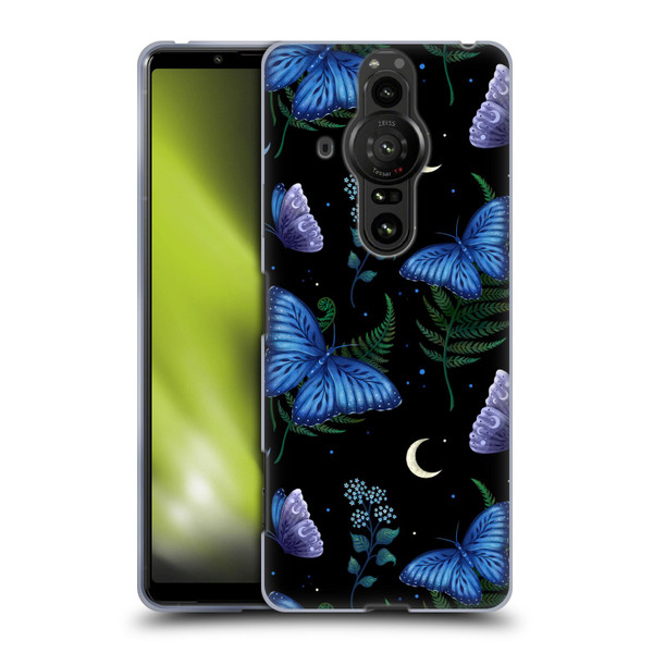 Episodic Drawing Pattern Blue Morpho Butterfly Soft Gel Case for Sony Xperia Pro-I