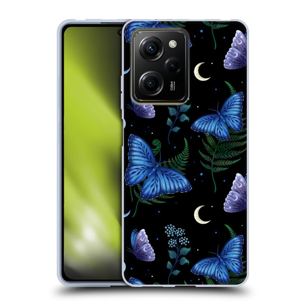 Episodic Drawing Pattern Blue Morpho Butterfly Soft Gel Case for Xiaomi Redmi Note 12 Pro 5G