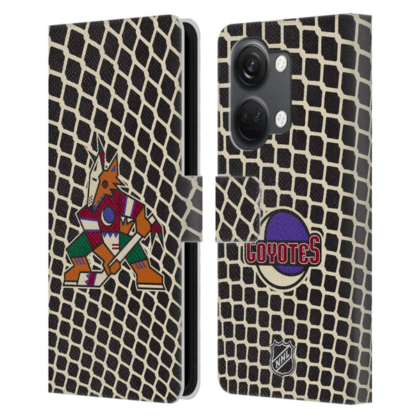 NHL Arizona Coyotes Net Pattern Leather Book Wallet Case Cover For OnePlus Nord 3 5G