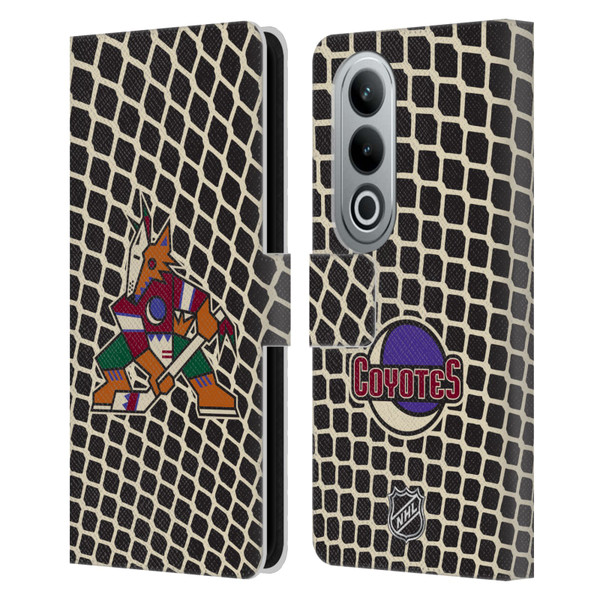 NHL Arizona Coyotes Net Pattern Leather Book Wallet Case Cover For OPPO OnePlus Ace 3V 5G