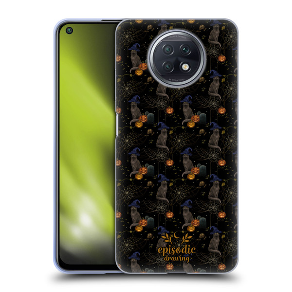 Episodic Drawing Spooky Patterns Cat's Halloween Hat Soft Gel Case for Xiaomi Redmi Note 9T 5G