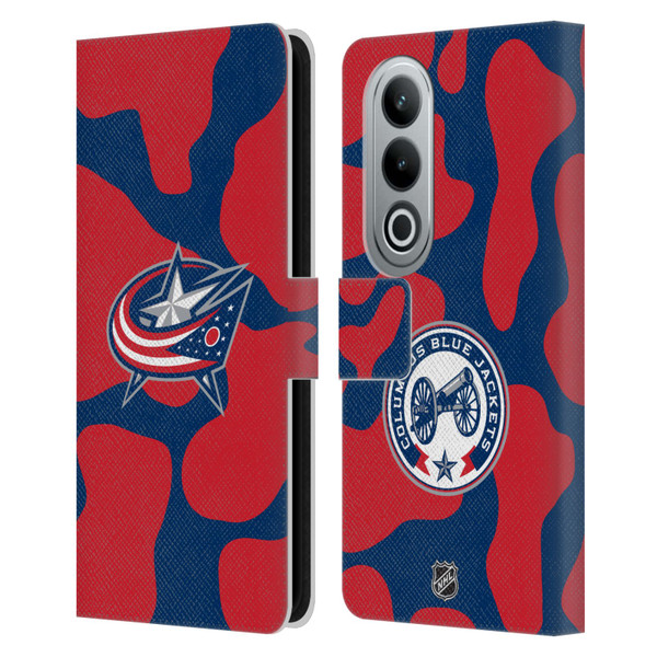 NHL Columbus Blue Jackets Cow Pattern Leather Book Wallet Case Cover For OPPO OnePlus Ace 3V 5G
