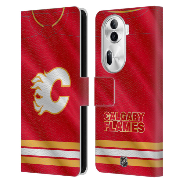 NHL Calgary Flames Jersey Leather Book Wallet Case Cover For OPPO Reno11
