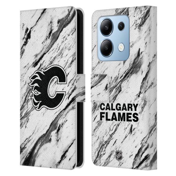 NHL Calgary Flames Marble Leather Book Wallet Case Cover For Xiaomi Redmi Note 13/13 Pro 5G