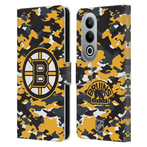 NHL Boston Bruins Camouflage Leather Book Wallet Case Cover For OPPO OnePlus Ace 3V 5G