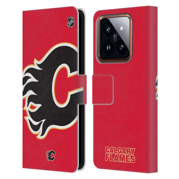 NHL Calgary Flames Oversized Leather Book Wallet Case Cover For Xiaomi 14