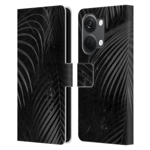LebensArt Elegance in Black Palms Leather Book Wallet Case Cover For OnePlus Nord 3 5G