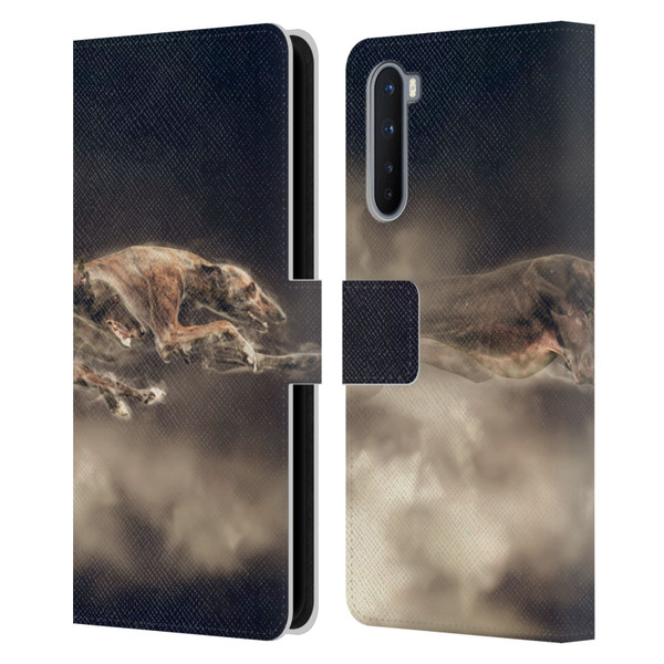 Klaudia Senator Animal Art Greyhound Leather Book Wallet Case Cover For OnePlus Nord 5G
