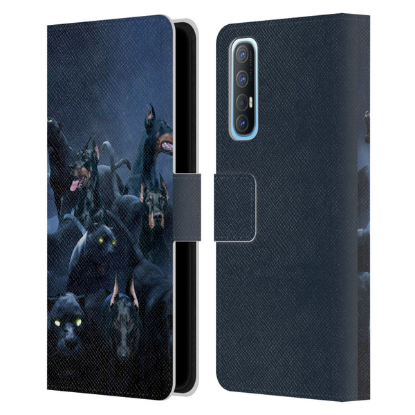 Klaudia Senator Animal Art Doberman Leather Book Wallet Case Cover For OPPO Find X2 Neo 5G