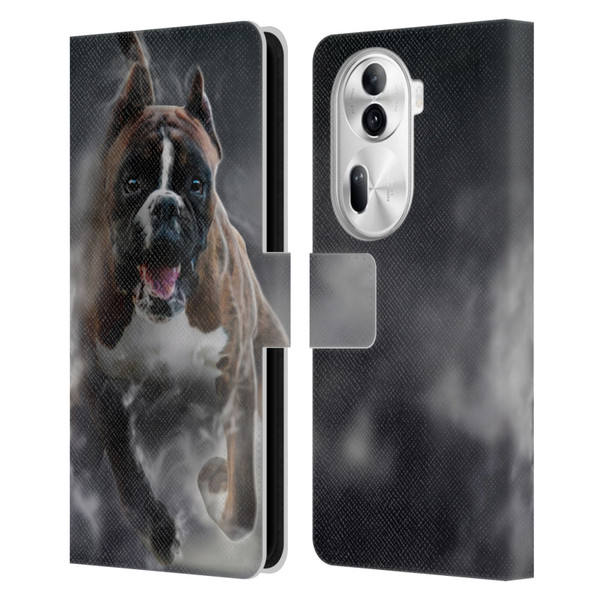 Klaudia Senator Animal Art American Bully Leather Book Wallet Case Cover For OPPO Reno11