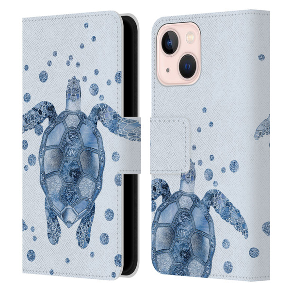 LebensArt Nature Turtle Leather Book Wallet Case Cover For Apple iPhone 13 Mini