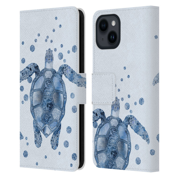 LebensArt Nature Turtle Leather Book Wallet Case Cover For Apple iPhone 15