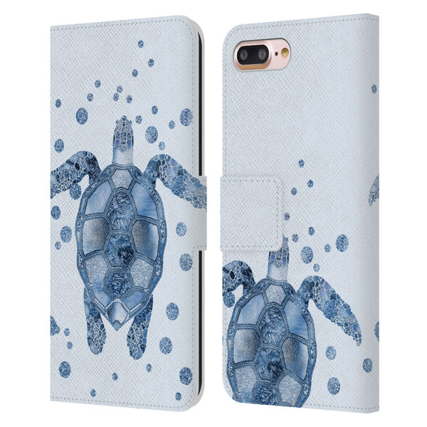 LebensArt Nature Turtle Leather Book Wallet Case Cover For Apple iPhone 7 Plus / iPhone 8 Plus