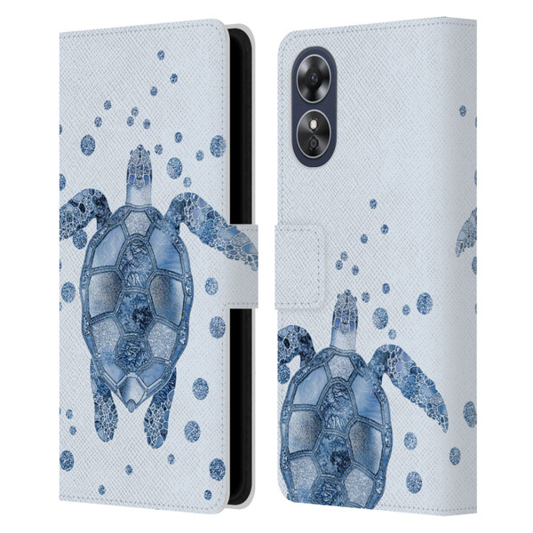 LebensArt Nature Turtle Leather Book Wallet Case Cover For OPPO A17